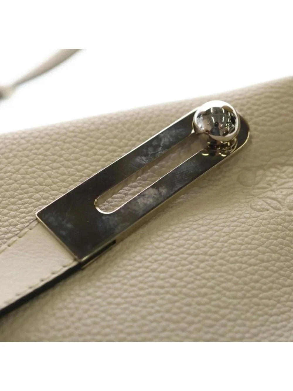 Loewe Missy Small 2-Way Shoulder Bag Ivory Camel Leather Silver